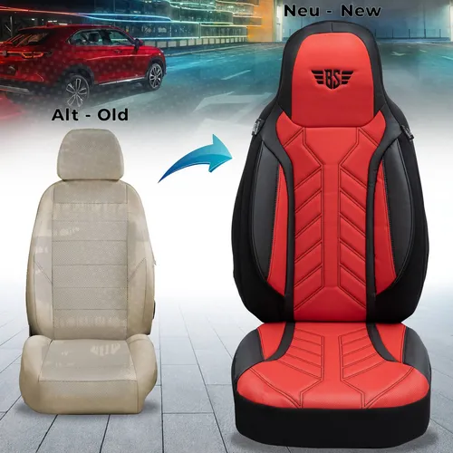 BREMER SITZBEZÜGE für Renault Trafic 3 (DPL502) – Schwarz/Rot