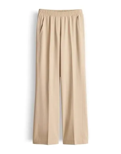 OPUS Damen Wide Leg Pants | MELANE Bloom mit Komfortbund Soft Oat, Größe 44
