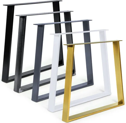 Tischkufen aus Metall | Industrial Tischbeine Trapez | Alle Größen für Esstisch Schreibtisch Couchtisch & Bank | DIY Tischgestell ( Schwarz) 2 x