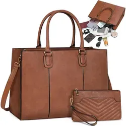 NEWHEY Damen Handtasche 15,6 Zoll - Multifunktionale Laptoptasche aus Kunstleder - Vielseitige Handtasche für Damen, geeignet als Laptoptasche oder Umhängetasche. Hochwertiges, wasserdichtes Kunstleder und großzügiger Stauraum für 13-15,6 Zoll Laptops. Ideal für den täglichen Gebrauch und besondere Anlässe.
