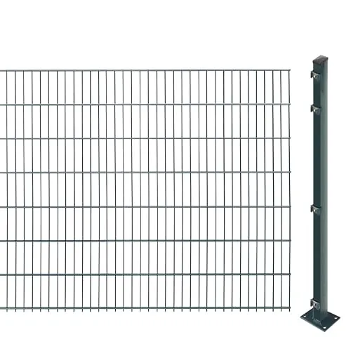 Arvotec Doppelstabmattenzaun EASY 143 cm - Flexibles Zaunset (7-St) - Doppelstabmattenzaun für Privat- und Gewerbegrundstücke, robust und witterungsbeständig durch verzinkte und pulverbeschichtete Elemente, flexibles Baukastenprinzip für individuelle Lösungen.