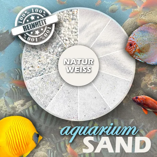 KG Aquariumsand Aquariensand Bodengrund für Aquarien 0,1-0,3 mm hochrein trocken 25