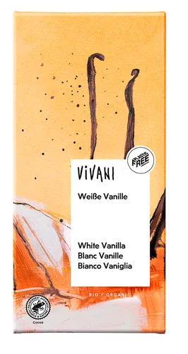 Vivani Weiße Schokolade mit Vanille - 80 g - 10er Pack - Schokolade, cremige weiße Schokolade mit feiner Vanille, ideal für Liebhaber süßer Genüsse im praktischen 10er Sparpack.