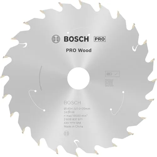 Bosch 1x PRO Wood Kreissägeblatt für Akku-Handkreissägen (für Weichholz, Hartholz, Ø mm, Professional Zubehör Handkreissäge)