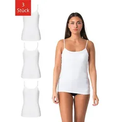 Elsie Unterhemd Damen Spaghetti Top (3er-Pack) - Shirts aus 95% Baumwolle mit verstellbaren Trägern, weich und elastisch für optimalen Tragekomfort im Alltag.