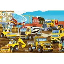 Vlies Fototapete BAUSTELLE 375 x 250 cm (inkl. Kleister) - Vlies Tapete, Wandtapete, Wandbilder - Tapete für Wohnzimmer Schlafzimmer, Büro, Küch...