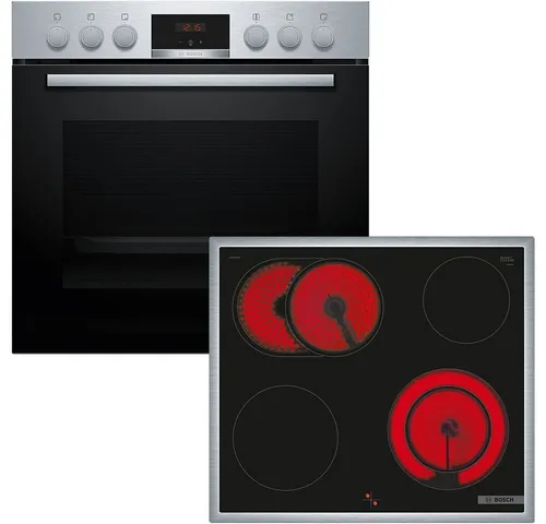 BOSCH Elektro-Herd-Set HND411VS63, mit Teleskopauszug nachrüstbar, 3D Heißluft