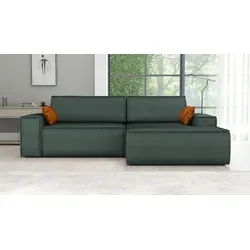 Ecksofa TOR mit Schlaffunktion in Jungle Green