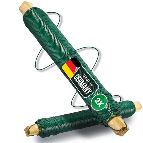 Novatool 2x Wickeldraht I grün I 0,65 mm I Drahtrolle I Basteldraht Metalldraht Blumenbindedraht Bindedraht Biegedraht Pflanzendraht rostfrei Dekoband