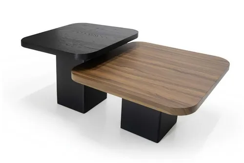 Luxus Couchtisch Set 2-tlg - Elegantes Design in Dunkelbraun - Stilvolles Couchtisch Set für das Wohnzimmer, bestehend aus zwei Tischen. Hochwertiges MDF-Material, modern und platzsparend. Ideal für eine elegante Einrichtung.