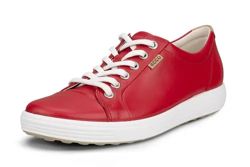ECCO Sneaker Soft 7 (Nubukleder) chilirot für Damen – Größe 41 - Sneaker aus hochwertigem Nubukleder, skandinavisches Design und vollanatomische Leistenform für unvergleichlichen Komfort und ein optimales Schuhklima.