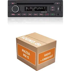 Autoradio Einbaupaket Blaupunkt Milano 200 BT passend für Mazda MX-5 NB/NB-FL + Bose System | Bluetooth USB