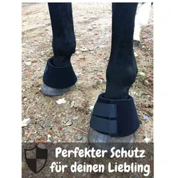 Pferdelinis Hufglocken Hufglocken für Pferde schwarz, Neopren Hufglocke S-XL, doppelter Klettverschluss XL