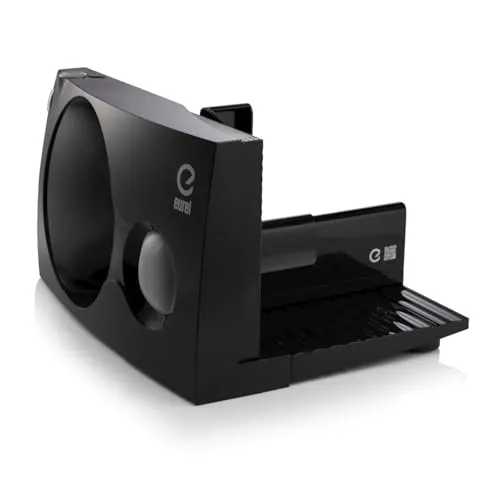 EUREL RS42 Allesschneider Elektrisch Schwarz – Klappbare Brotschneidemaschine mit Edelstahlklinge Ø170 mm – Schnittstärke 0–17 mm, BPA-frei, EcoDrive 80W Gleichstrommotor