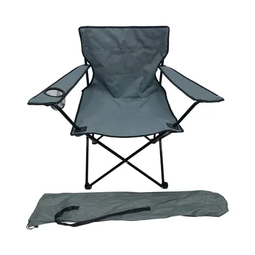 Anglersessel Campingstuhl Faltstuhl Anglerstuhl Regiestuhl mit Getränkehalter und Tasche, Farben Anglerstühle:Anthrazit