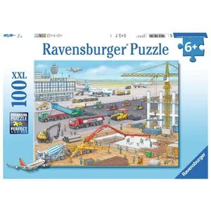Ravensburger Puzzle 10624, Baustelle am Flughafen, 100 XXL-Teile, ab 6 Jahre