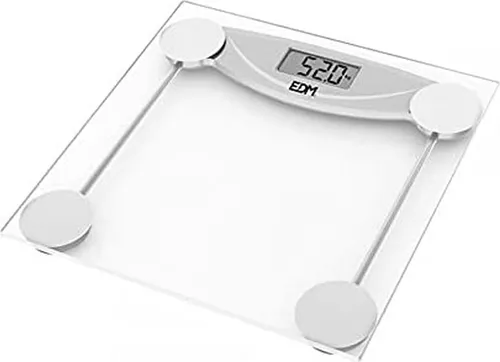 Digitale Badezimmerwaage EDM 07520 Schwarz Transparentes Glas 180 kg