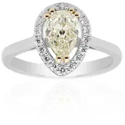 Cavill Diamantring Cavill Diamantring 1,04 ct Tropfen, 18K Gelb- & Weißgold, Silber (1-tlg) gelb