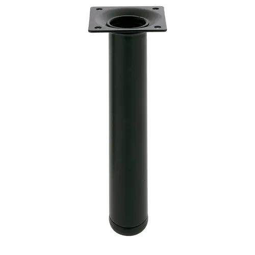 Möbelbein rund Ø 30 mm 350 mm schwarz Stahl Mod. 4 mit Stellschraube 15 kg