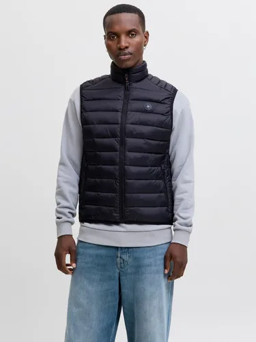 Jack & Jones Steppweste JJEBRADLEY LIGHT BODYWARMER COLLAR NOOS schwarz M (50) - Modische Herren-Steppweste aus 100% Nylon, pflegeleicht und ideal für den Alltag. Mit Reißverschlusstaschen und stehendem Kragen für zusätzlichen Komfort.