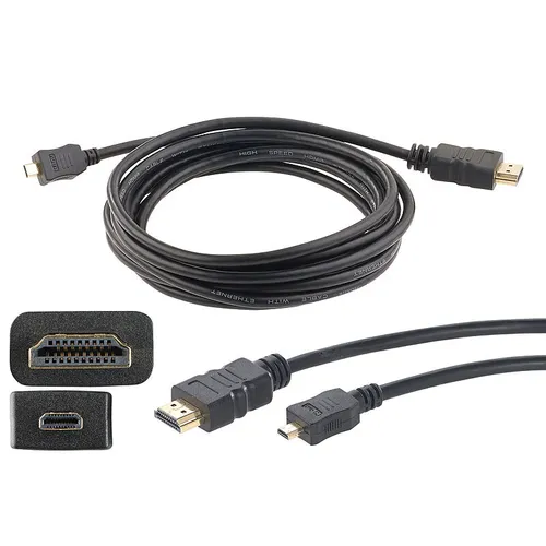 auvisio High-Speed-Adapterkabel Micro-HDMI auf HDMI, für 4K, 3D & Full HD, 3 m