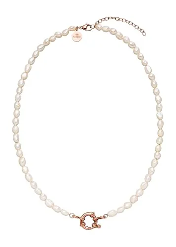 Purelei® Pearl Charm Halskette – Elegante Kette mit Süßwasserperlen und Charm-Öse - Ketten für Damen, perfekte Kombination aus stilvollen Süßwasserperlen und praktischer Charm-Öse für individuelle Gestaltung. Erhältlich in hochwertigem Edelstahl, ideal für jeden Anlass.
