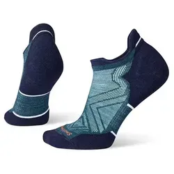 Smartwool Women's Run Targeted Cushion Low Ankle Laufsocken - Elastische Merinosocken für Roadrunning, ideal für Läufer. Farbe: Blau, Größe: L. Hoher Tragekomfort dank 56% Wolle und gezielter Polsterung.