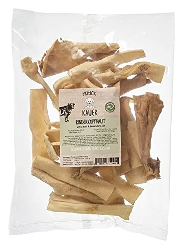 PRIMOX Rinderkopfhaut 500g | Kausnack für Hunde | Extra hart & zäh | Monoprotein | Ohne Zusätze | 100% natürlich | Sehr Langer Kauspaß & Zahnpflege