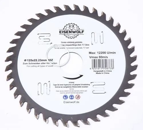 125x22,23 mm Sägeblatt, Kreissägeblatt für Holz mit 40 TCT-Zähnen