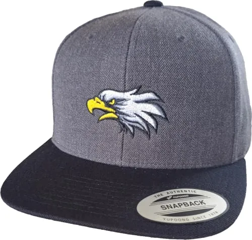 Baddery Cap Flexfit Snapback :USA Seeadler - Eagle Kappe Herren & Damen (One Size - Charcoal-Black)