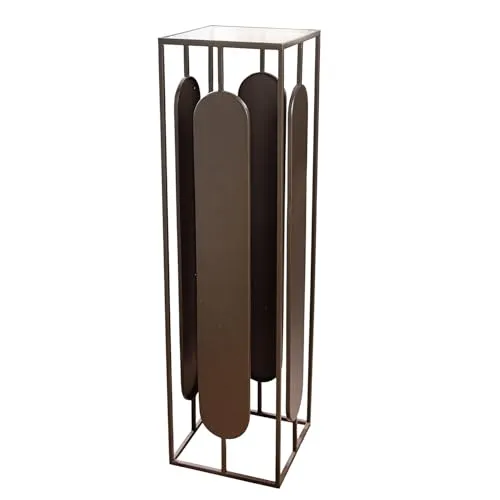 Casablanca by Gilde Säule Zulu anthrazitfarben H. 100 cm, 84320 - Moderne Zulu-Säule aus hochwertigem Metall in elegantem Anthrazit. Ideal für dekorative Akzente und als stabiler Ständer für Figuren oder Skulpturen. Die Glasplatte sorgt für stilvolle Lichtspiele und verleiht jedem Raum das gewisse Etwas.