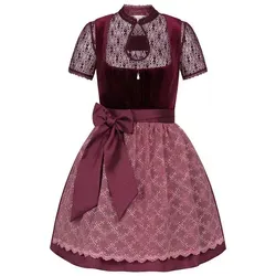 Steigenhöfer Manufaktur Dirndl Damen Set - Franziska - Elegantes Oktoberfest Outfit - Dirndl Set für Damen mit Kleid, Bluse und Schürze in feiner Samtoptik. Ideal für festliche Anlässe, pflegeleicht und formstabil für höchsten Tragekomfort.