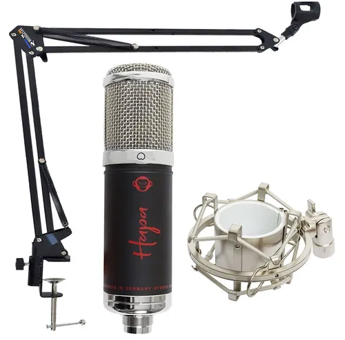 Monkey Banana Hapa USB Mikrofon mit NB35 Gelenkarm - Professionelles USB Elektret-Kondensatormikrofon ideal für Podcasts, Musik und Gaming. Inklusive Mikrofon-Spinne und robustem Gelenkarm für flexible Positionierung ohne Störgeräusche.