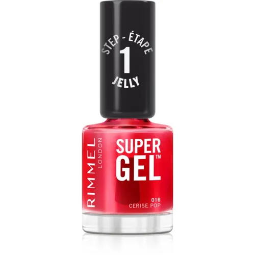 Rimmel Super Gel Gel-Lack für Fingernägel - keine UV/LED Lampe erforderlich Farbton 016 Cerise Pop 12 ml
