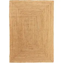 benuta Pure Juteteppich Jutta Hellbraun 120x170 cm - Handgefertigter Boho-Teppich - Teppiche: JUTTA aus geflochtener Jute bringt lässigen Boho-Vibe in dein Zuhause. Robust, schmutzunempfindlich und UV-beständig für nachhaltiges Wohnen.