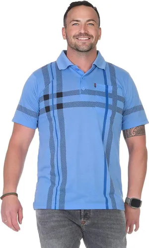 Herren Poloshirt Sommer Polo-Hemd Kurzarm, Blau/L/50