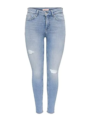 ONLBLUSH MID SK AK RW DS DNM REA685 NOOS - Skinny Fit Ankle-Jeans - Jeans in Skinny Fit für eine schlanke Silhouette, mit Destroyed-Effekten für einen trendigen Look. Pflegeleichte, strapazierfähige Denim-Qualität mit Stretch für optimalen Tragekomfort.