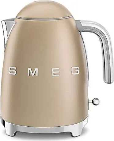 SMEG KLF03CHMEU Wasserkocher - Champagner Matt 50s Style, stilvolles Design trifft auf moderne Funktionalität