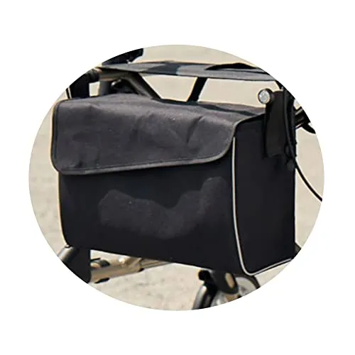 Russka Tasche mit Magnetverschluss - für Rollator Elan Classic Plus, stilvolles Design in Schwarz und praktische Funktionalität