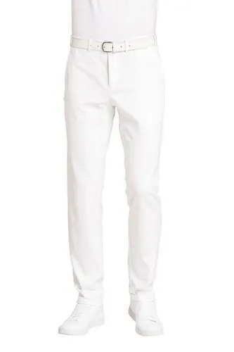 Leiber Herren Hose weiß 12/7071/01 - Stoffhose aus 100% Baumwolle-Satin, pflegeleicht und ideal für den täglichen Gebrauch. Mit praktischen Seitentaschen und eleganter Leisten-Paspelgesäßtasche.