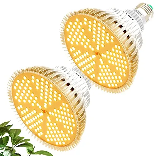 MILYN 100W 2er-Pack LED Pflanzenlampe | E27 Sunlike Vollspektrum Grow Light für schnelles, gesundes Pflanzenwachstum | Ideal für Garten, Gewächshaus, Zimmerpflanzen, Sämlinge, Gemüse & Blumen