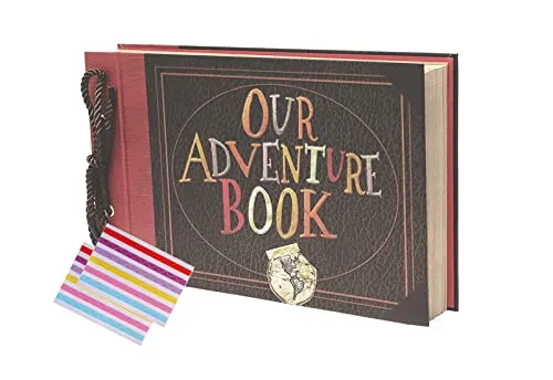PELLYDA Fotoalbum zum Selbstgestalten,Our Adventure Book Fotoalben 80 Seiten,Vintage DIY Scrapbook Album, Fotobuch Hochzeit Gästebuch, für Weihnachten Geburtstag Jahrestag Geschenk