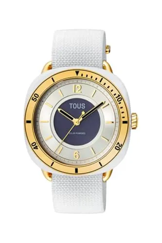 TOUS Watches Osier Ceramic Damen Uhr analog Quarzwerk mit Nylon Armband 3000138000