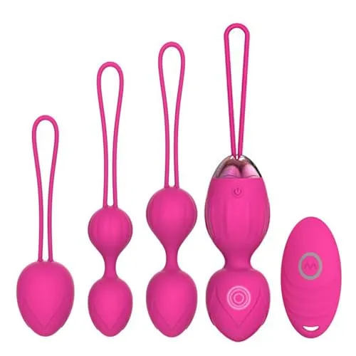 Beckenbodentrainer für Frauen mit Fernbedienung,Kegel Ball Kit Multi Mode Beckentrainer, Silikon Übung Bälle für die Blasenkontrolle und Beckenbodenübungen (Rosa)