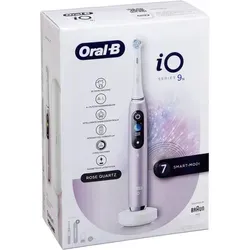 Braun Oral-B iO Series 9N Rose Quartz - Elektrische Zahnbürste mit revolutionärer Magnet-Technologie für sanfte Mikrovibrationen und optimale Reinigung aller 16 Zahnflächen. Interaktives OLED-Display und 7 Putzmodi bieten personalisierte Mundpflege.