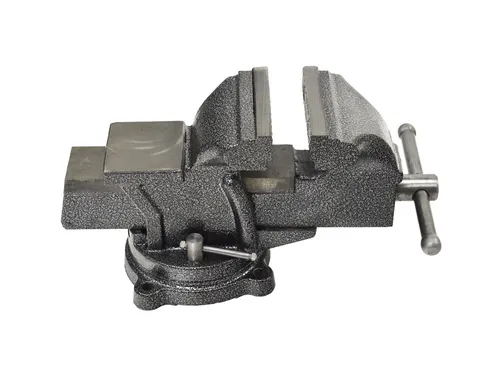 Schraubstock 100mm mit Amboss, 360° Drehbar - Klemmzwingen & Schraubstöcke, stabiler Tischschraubstock aus Stahl und Gusseisen für vielseitige Einsatzmöglichkeiten und präzises Arbeiten.