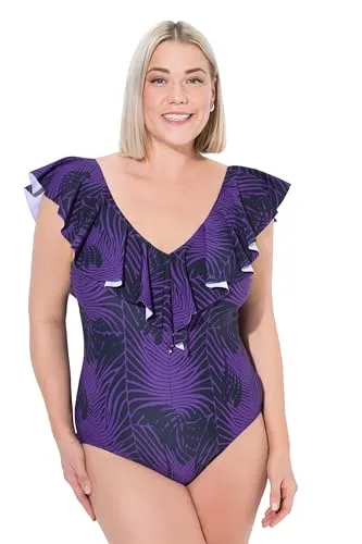 Ulla Popken Damen Plus Size Badeanzug Petra mit Volants von Ulla Popken