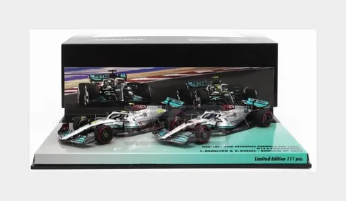 1:43 MINICHAMPS Mercedes Gp F1 Set 2X W13E #44 #63 Bahrain Gp 2022 447224463 Mod