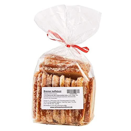 Bremer Gebäckspezialität, knuspriges Kaffeebrot, mit Zuckerzimt, 200g