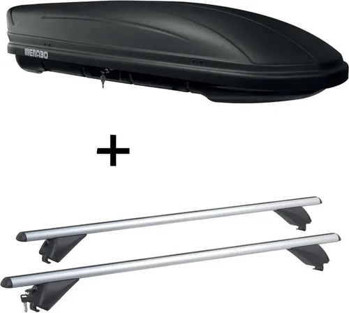 Dachbox MAA 400L matt mit Alu Dachträger RB003 für Mini Paceman